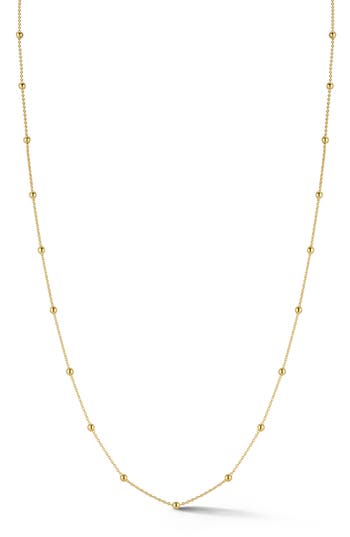 Glaze Jewelry 2mm Ball Station Necklace In Gold - 20 Inch