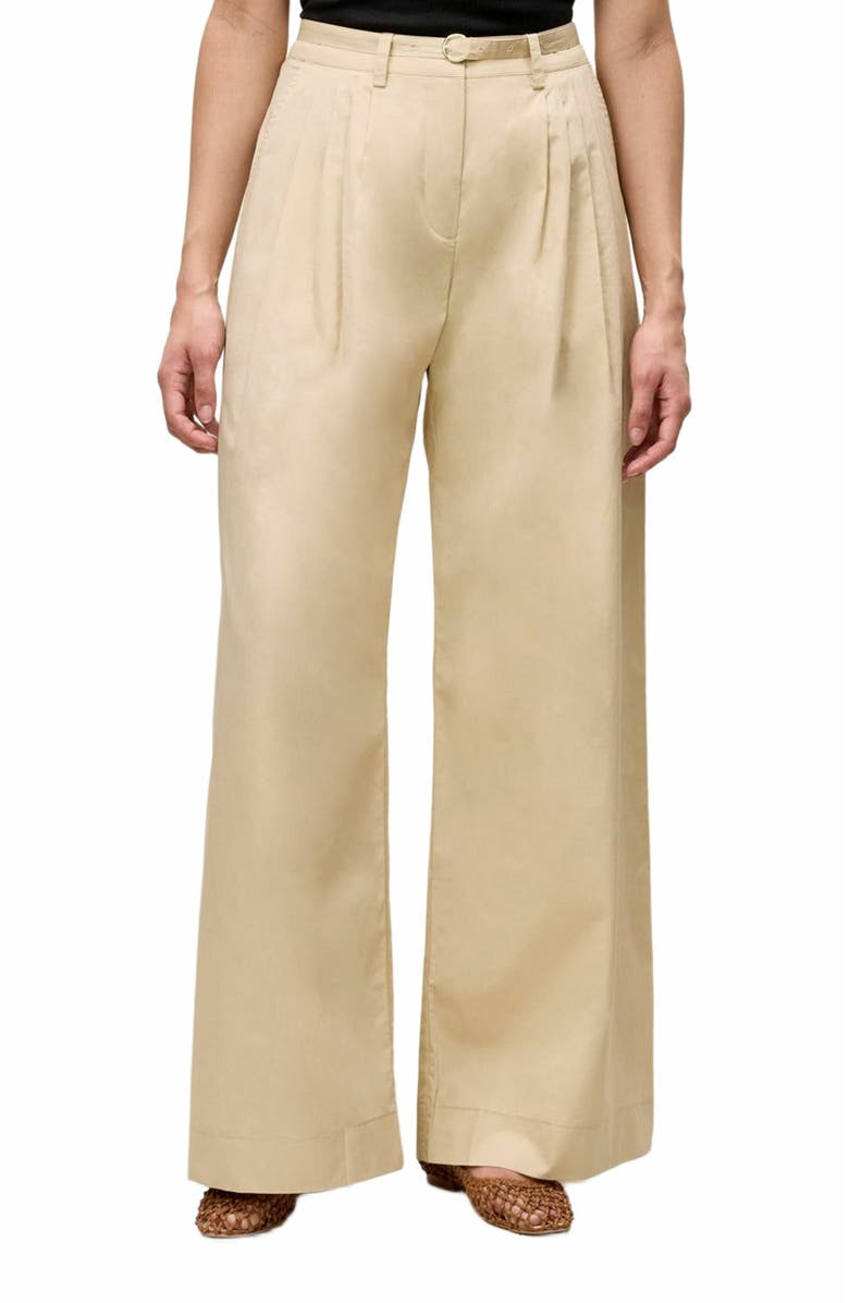 Rebecca Taylor Raquel Twill Pant, Alternate, color, Latte