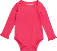 RuffleButts Baby/Toddler Girls Knit Long Sleeve Ruffle Layering Bodysuit