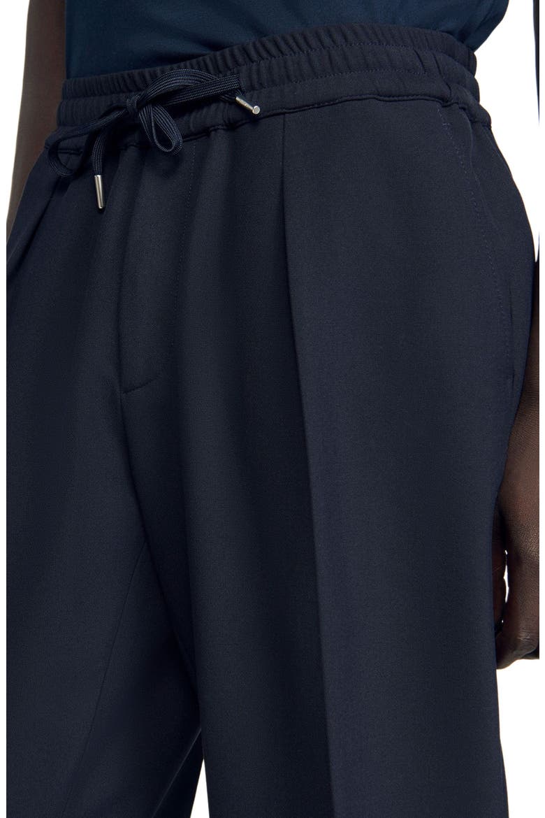 Elasticated straight-leg trousers, Alternate, color, Navy blue