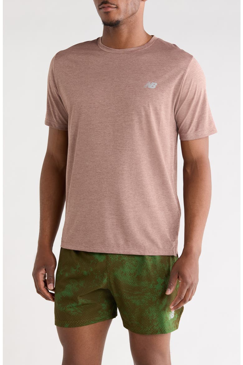 Athletics Running T-Shirt, Main, color, EARTH SHADOW HEATHER