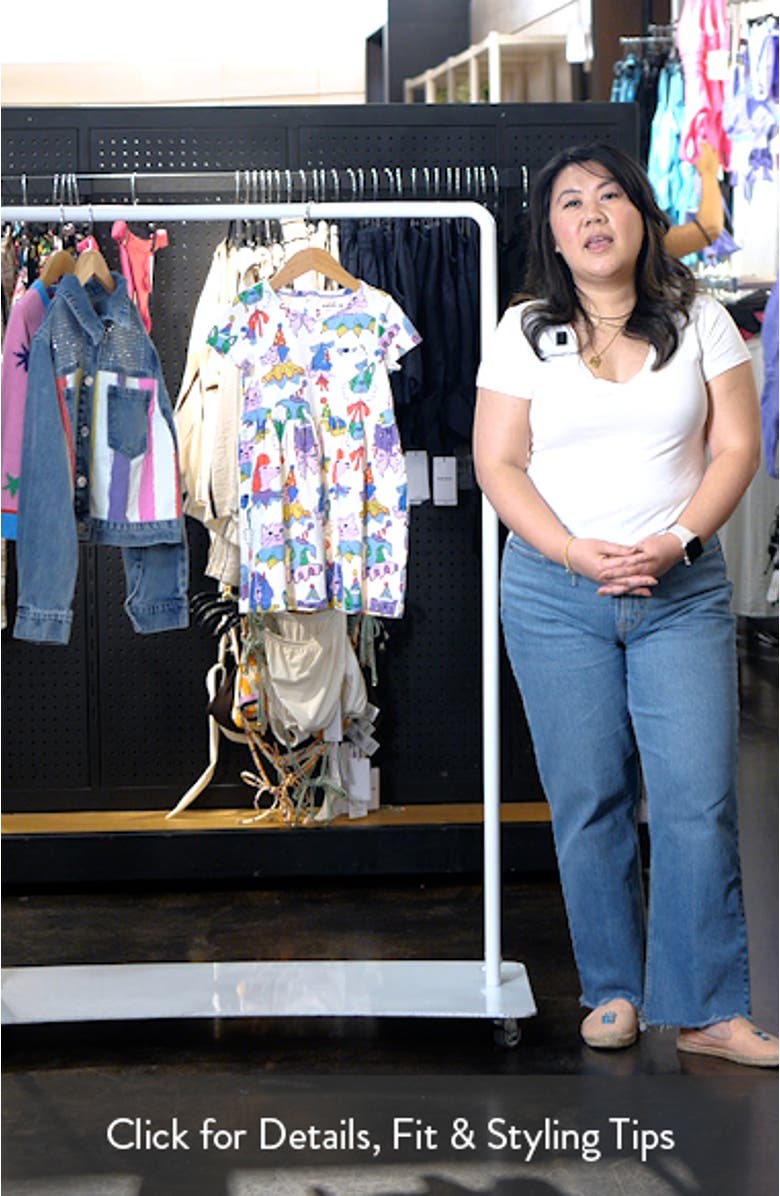 Kids' Pet Print Heart Pocket Cotton Jersey Dress, sales video thumbnail