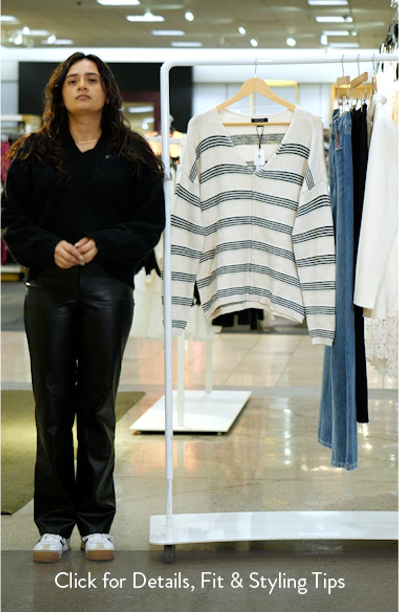 Stripe Cotton V-Neck Sweater, sales video thumbnail