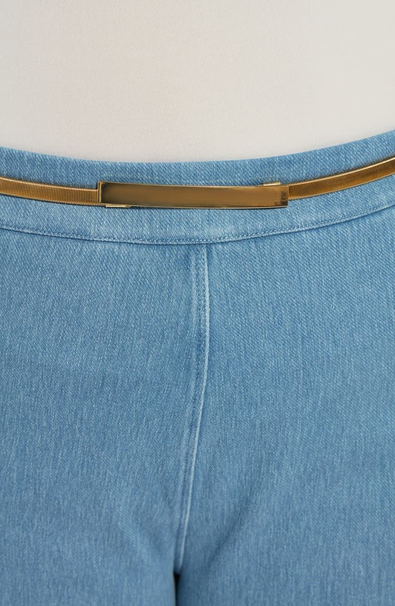 Lysse Erin Belted Crystal Embellished Pull-On Wide Leg Jeans, Alternate, color, 
