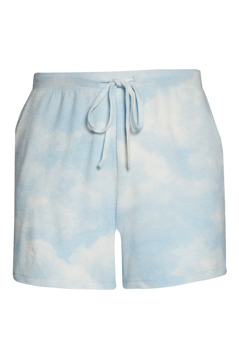 Print Jersey Pajama Shorts, Alternate, color, BLUE DREAM IN THE CLOUD