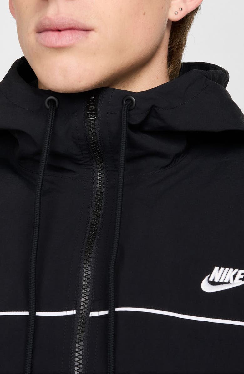 Nike Club Hooded Jacket, Alternate, color, Black/ White