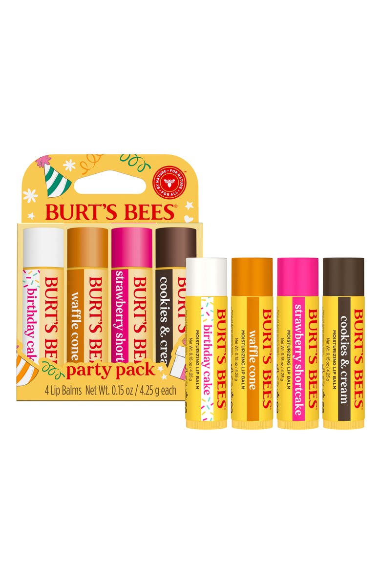Burt's Bees Party Pack 4-Piece Lip Balm Gift Set, Main, color, 