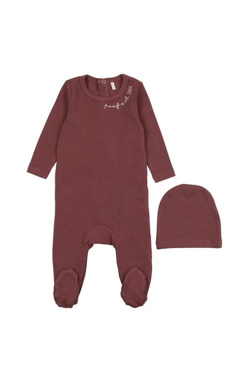 Pouf Girls Embroidered Footie In Purple