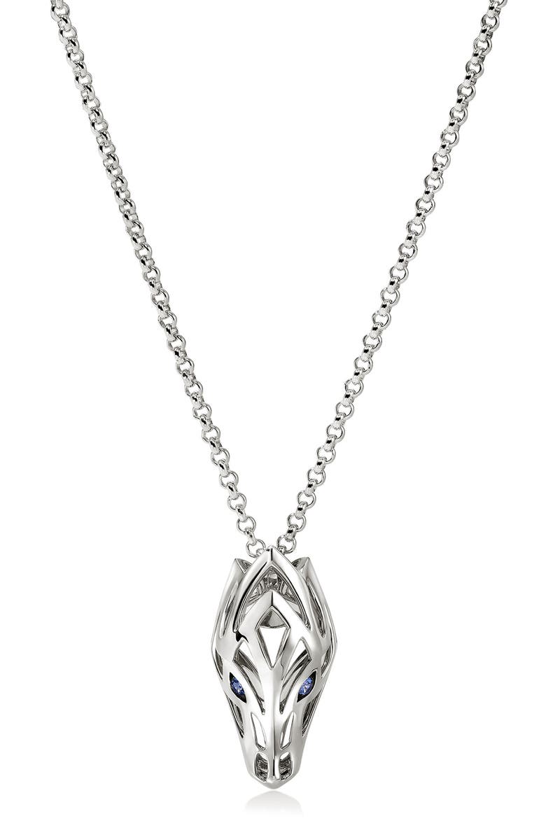 John Hardy Naga Pendant Necklace, Main, color, Silver