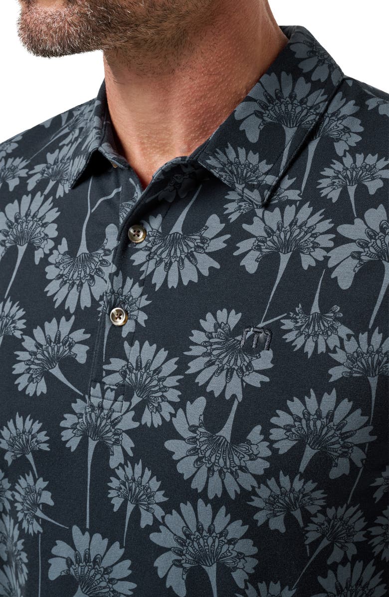 TravisMathew Comfortknit Breeze Floral Polo, Alternate, color, Total Eclipse