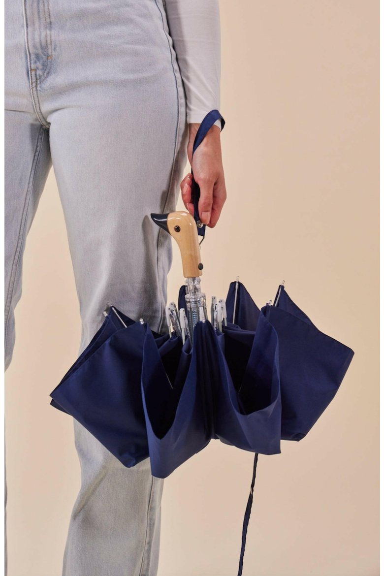 Eco-Friendly Compact Duck Umbrella, Alternate, color, Navy