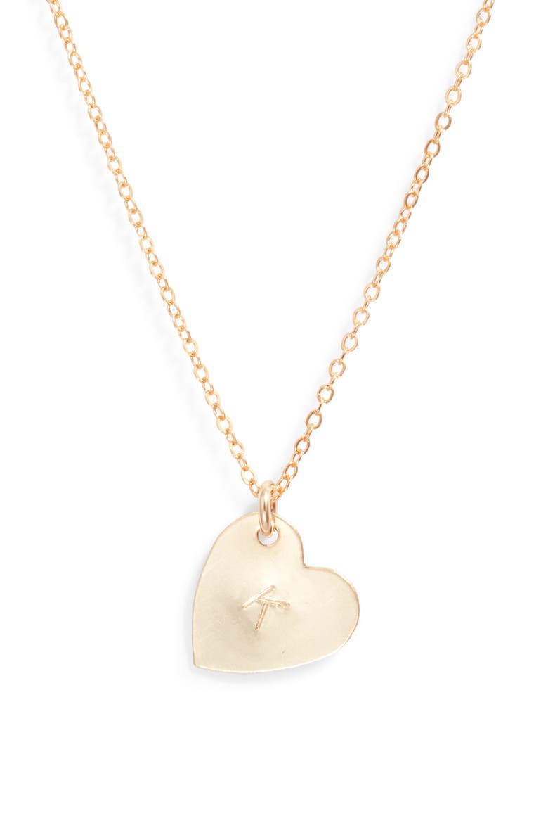 Sophia Initial Heart Pendant Necklace, Main, color, GOLD / K