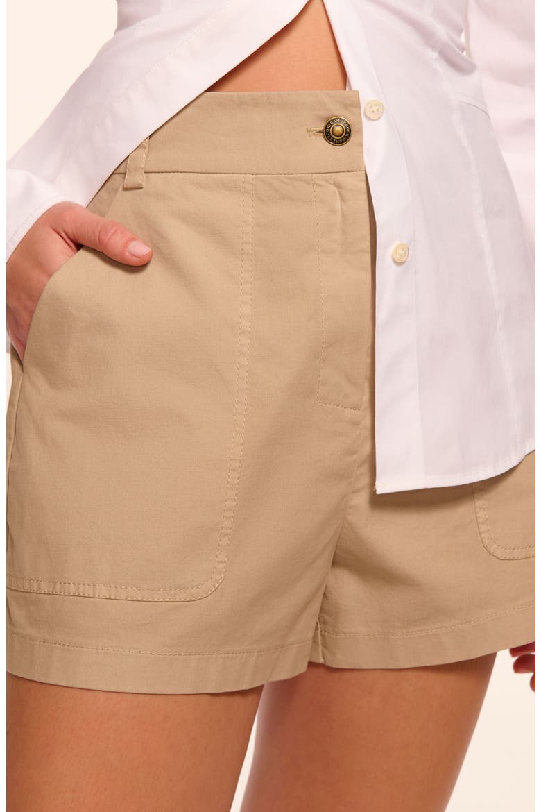 Hilary Stretch Cotton Canvas Shorts, Alternate, color, SANDSTONE