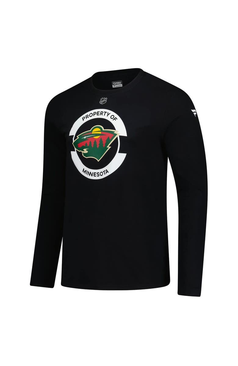 FANATICS Men's Fanatics Black Minnesota Wild Authentic Pro Practice Long Sleeve T-Shirt, Alternate, color, 