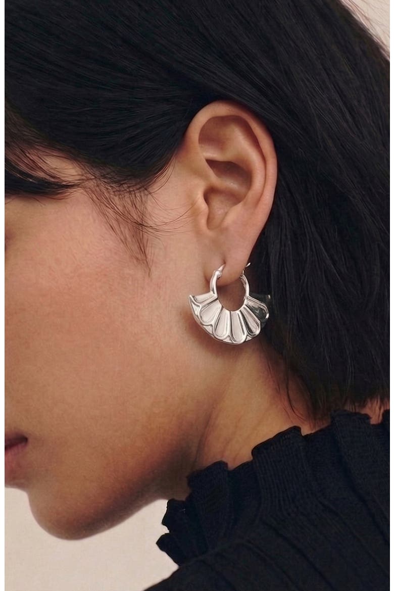 Tali Hoops in Silver, Alternate, color, Silver