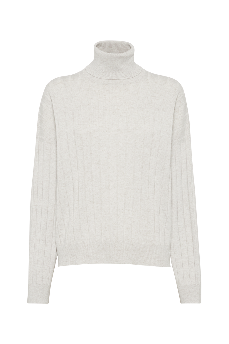 Turtleneck sweater with monili, Main, color, Pearl Grey