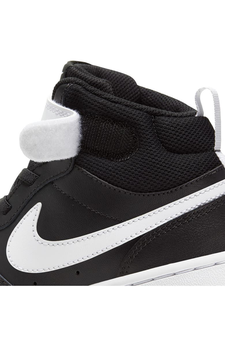 Nike Kids' Court Borough Mid 2 Basketball Shoe, Alternate, color, Black/ White