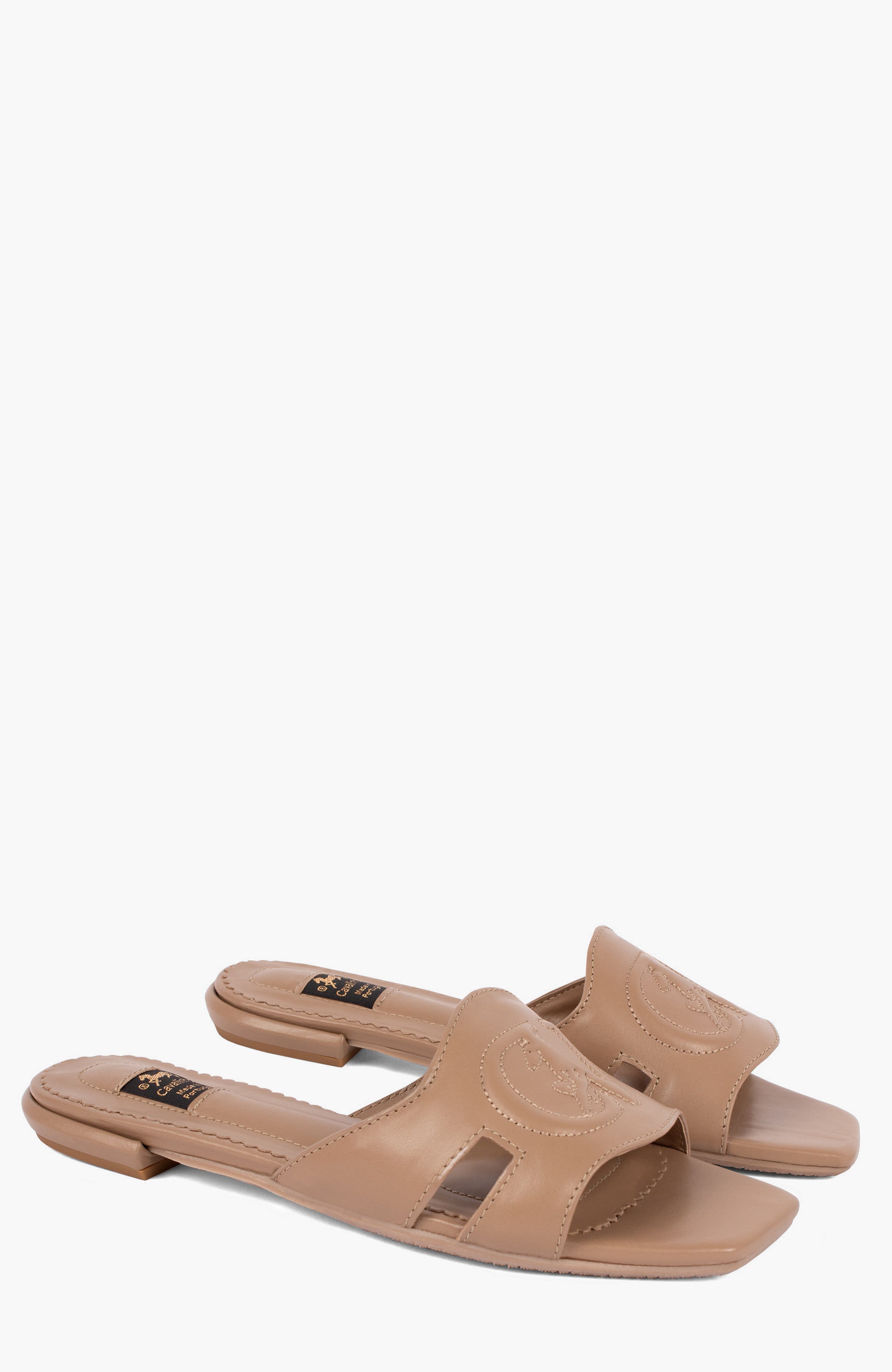 Horse by Cavalinho Leather Slide Sandals, Alternate, color, Sand