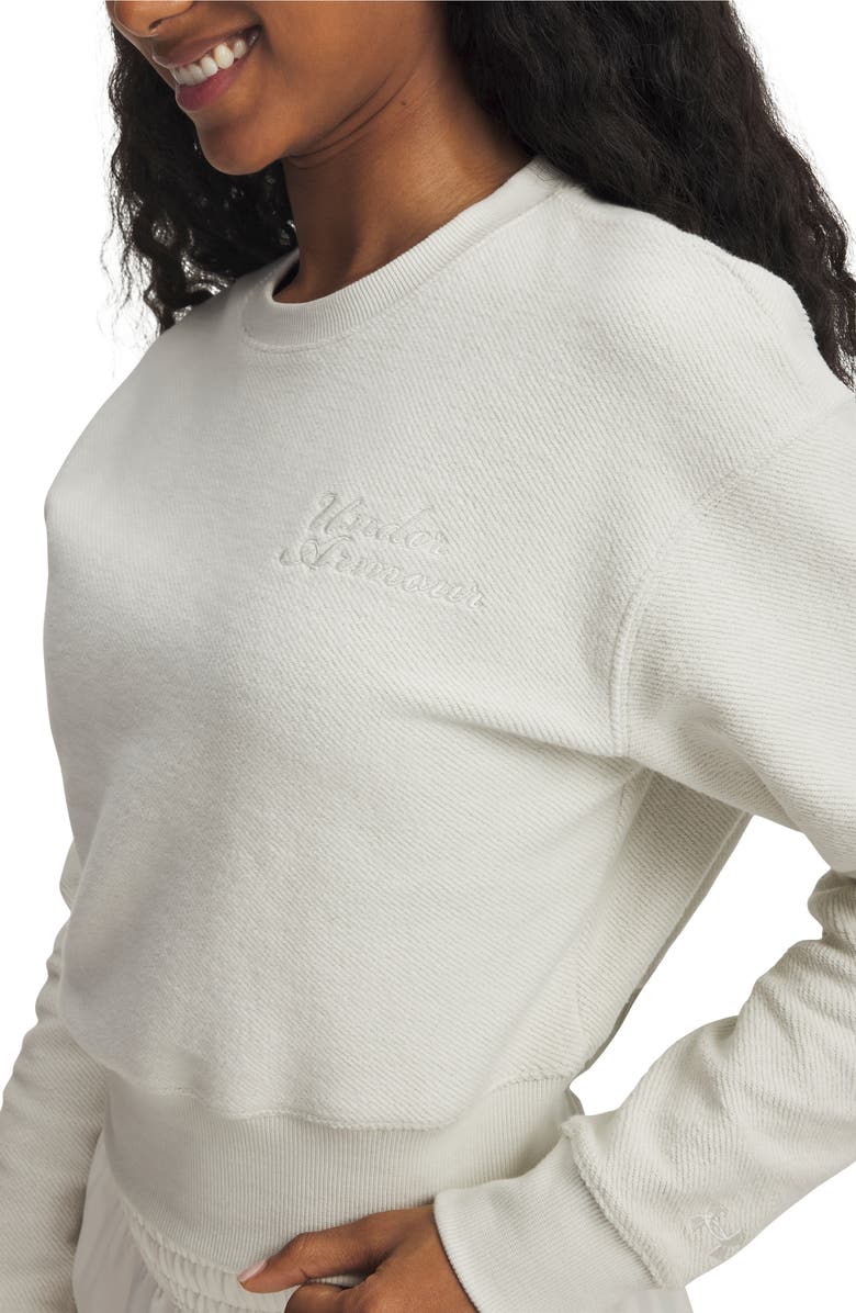 Under Armour Icon Terry Varsity Sweatshirt, Alternate, color, Summit White / / Summit White