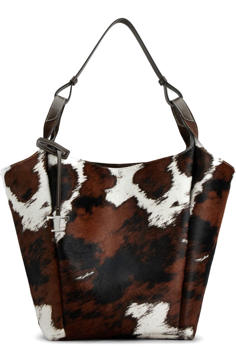 Tod's Medium Api Cow Print Genuine Calf Hair Bucket Bag, Main, color,
