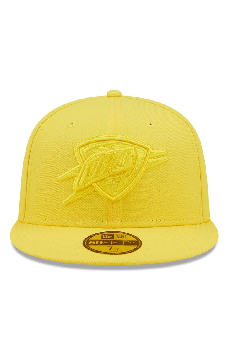New Era Men's New Era Yellow Oklahoma City Thunder Color Pack 59FIFTY Fitted Hat, Alternate, color,