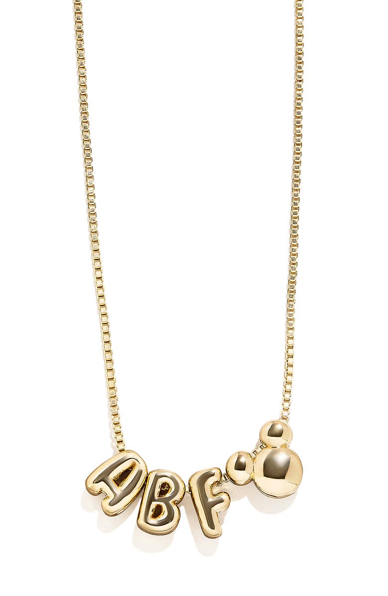 BaubleBar Personalized Disney<sup>®</sup> Bubble Charm Necklace, Main, color, Gold