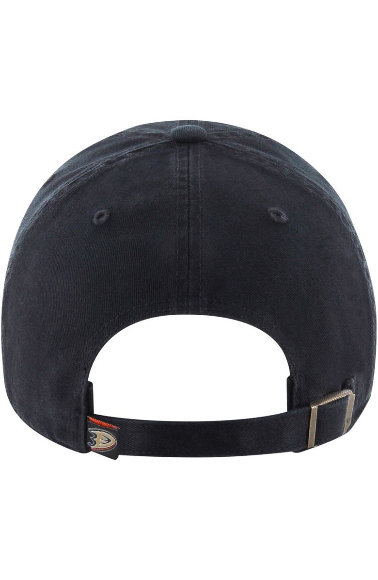 '47 Men's '47 Black Anaheim Ducks Core Logo Clean Up Adjustable Hat, Alternate, color,