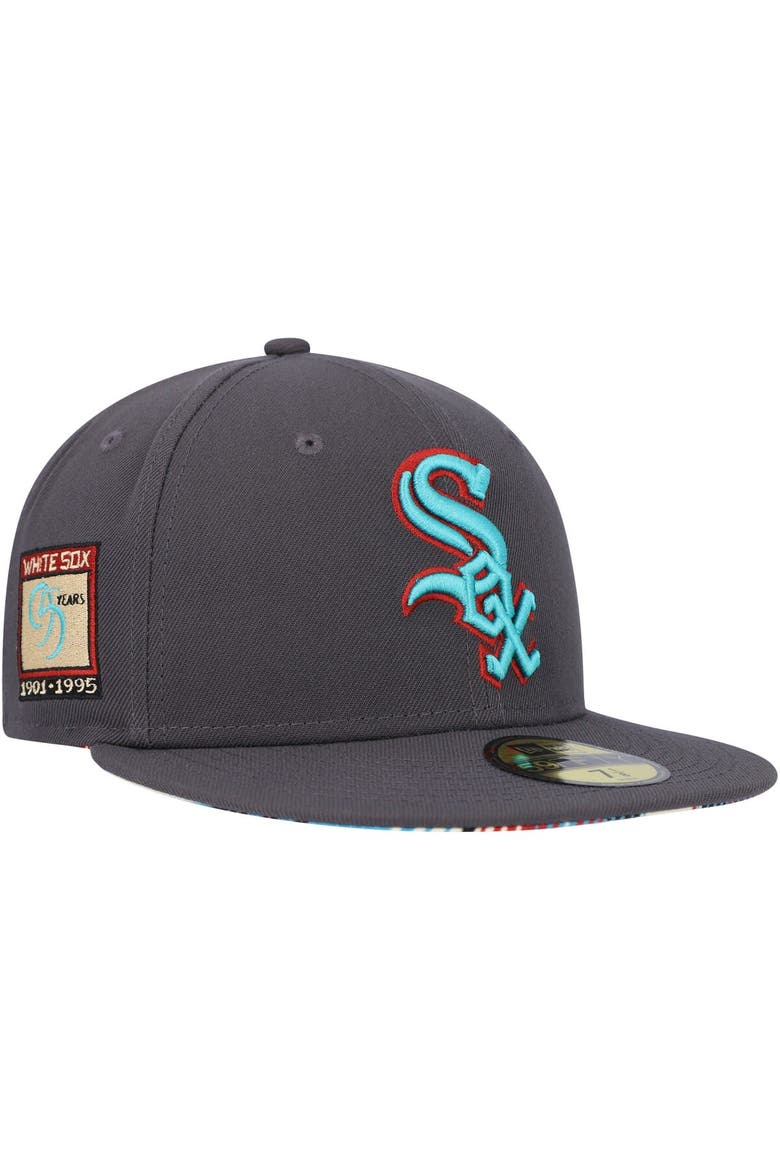 Men's New Era Graphite Chicago White Sox  Print Undervisor 59FIFTY Fitted Hat, Main, color, Graphite
