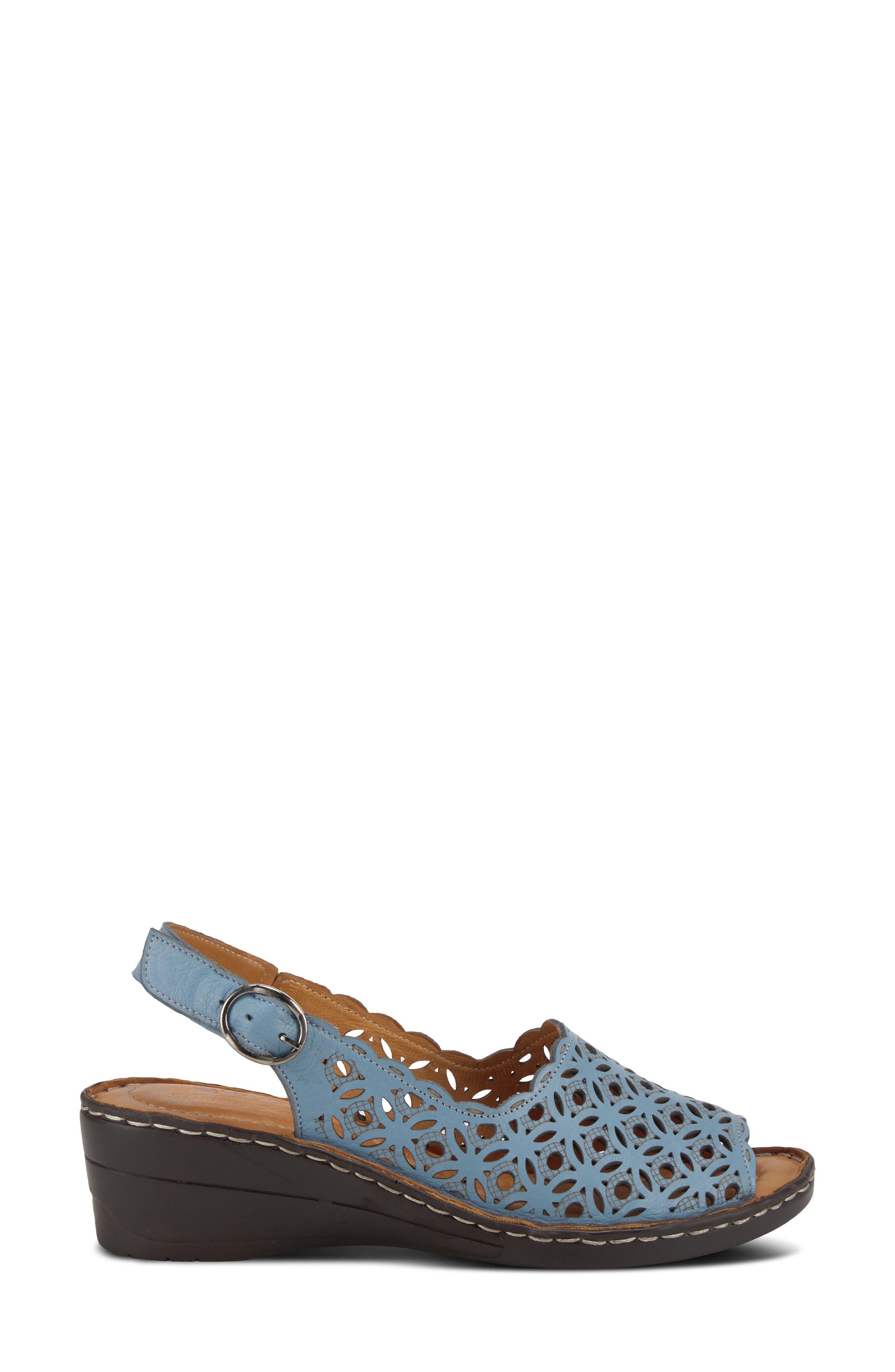 Spring Step Belizana Wedge Sandal, Alternate, color, Blue Leather