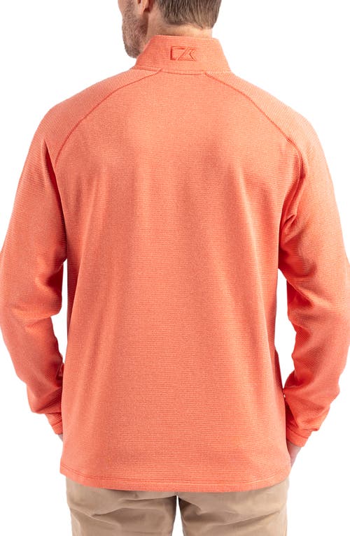 Cutter & Buck Peshastin Fleece Half Zip Pullover In College Orange Heather