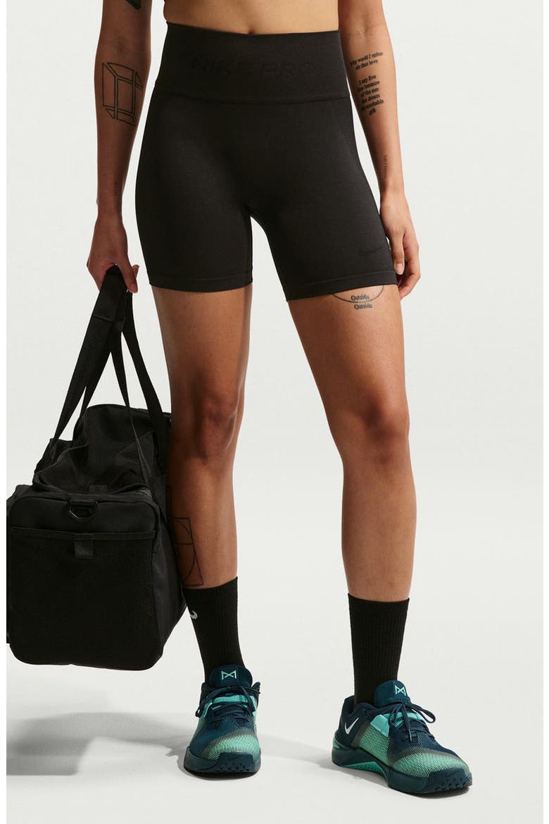 Dri-FIT High Waist 5-Inch Bike Shorts, Main, color, BLACK