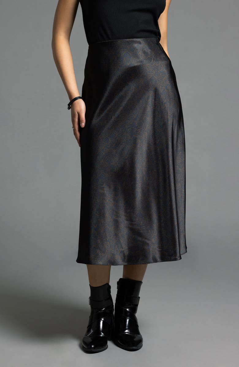 WEEKEND LOS ANGELES Emory Crinkled Satin Midi Skirt, Alternate, color, Leopard Floral