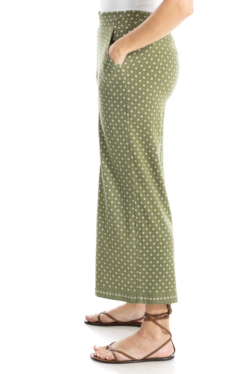 MAX STUDIO Wide Leg Pull-On Crop Pants, Alternate, color, Sage Diamond