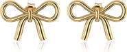 GABI RIELLE 14K Gold Plated Sterling Silver Bow Stud Earrings