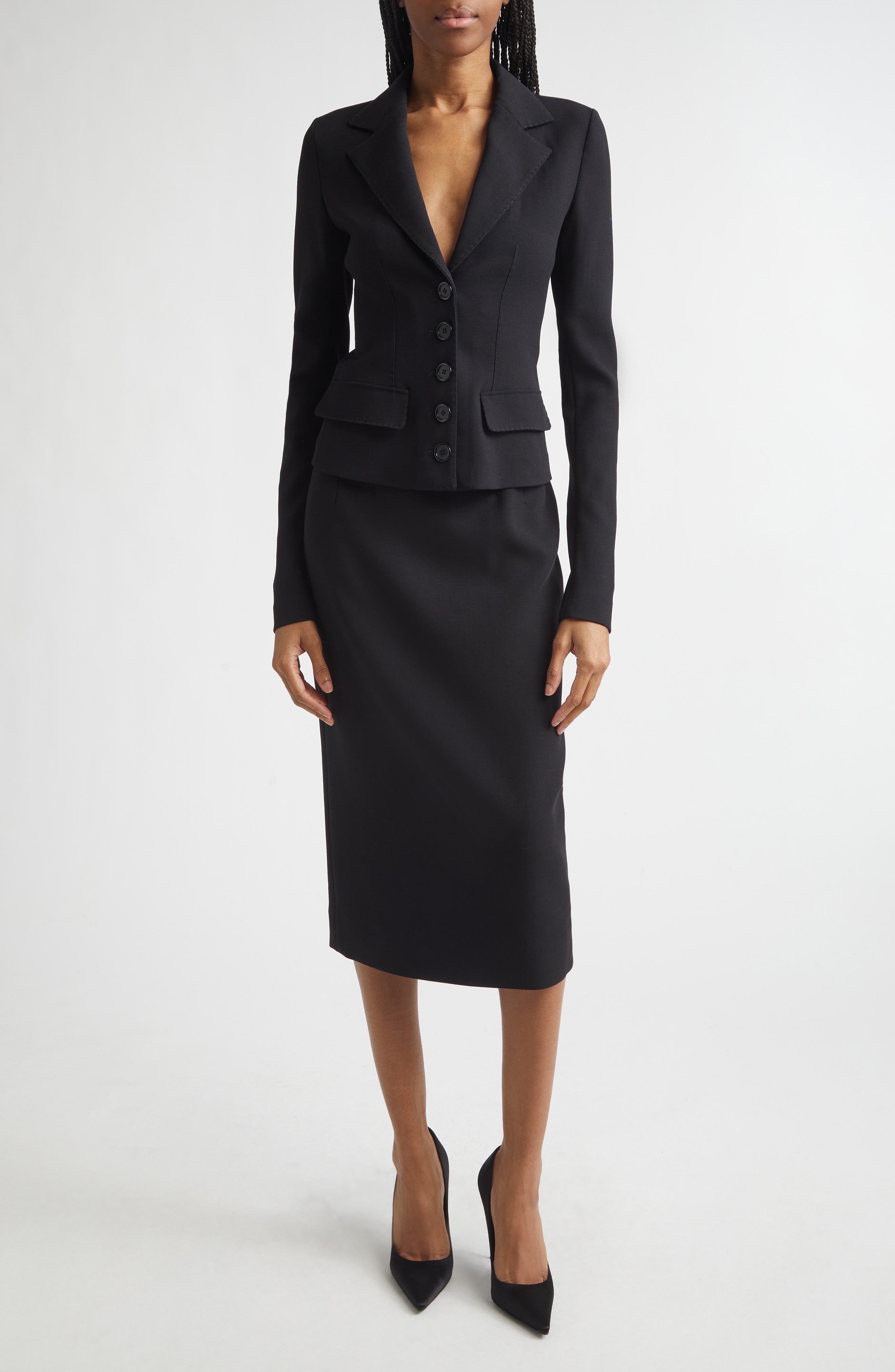 Tailored Stretch Wool Jacket - image 2