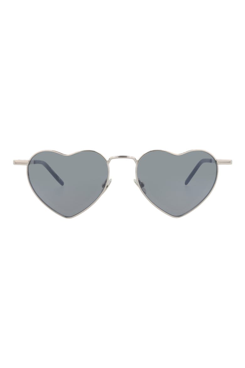 52mm Heart Sunglasses, Main, color, SILVER SILVER SILVER