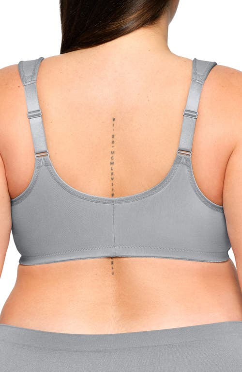 Glamorise Plus Size Front-closure Cotton Wonder Underwire Bra #1241 In Silver