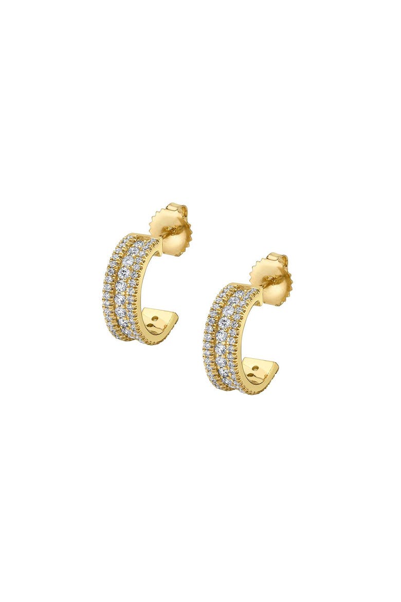 Europa Huggie Hoop Earring, Main, color, Yellow Gold