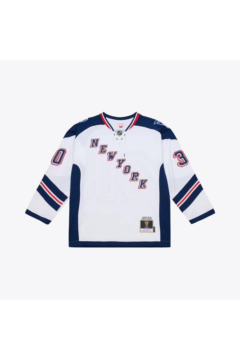Men's Mitchell & Ness Henrik Lundqvist White New York Rangers 2014 NHL Stadium Series Power Play Jersey, Main, color, White