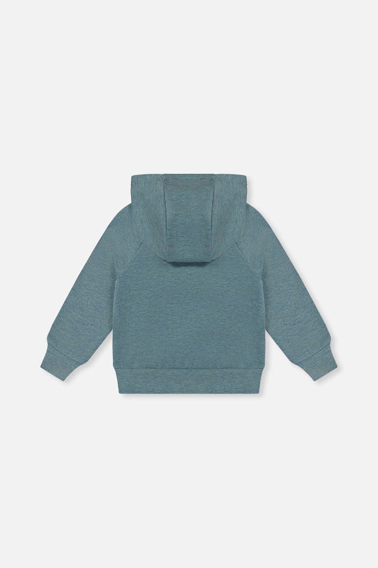 Graphic Drawstring Hood Ribbed Cuff Hoodie, Alternate, color, Pale Turquoise