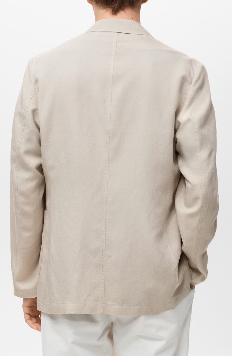 MANGO Slim Fit Slub Lyocell & Linen Suit Jacket, Alternate, color, Ecru