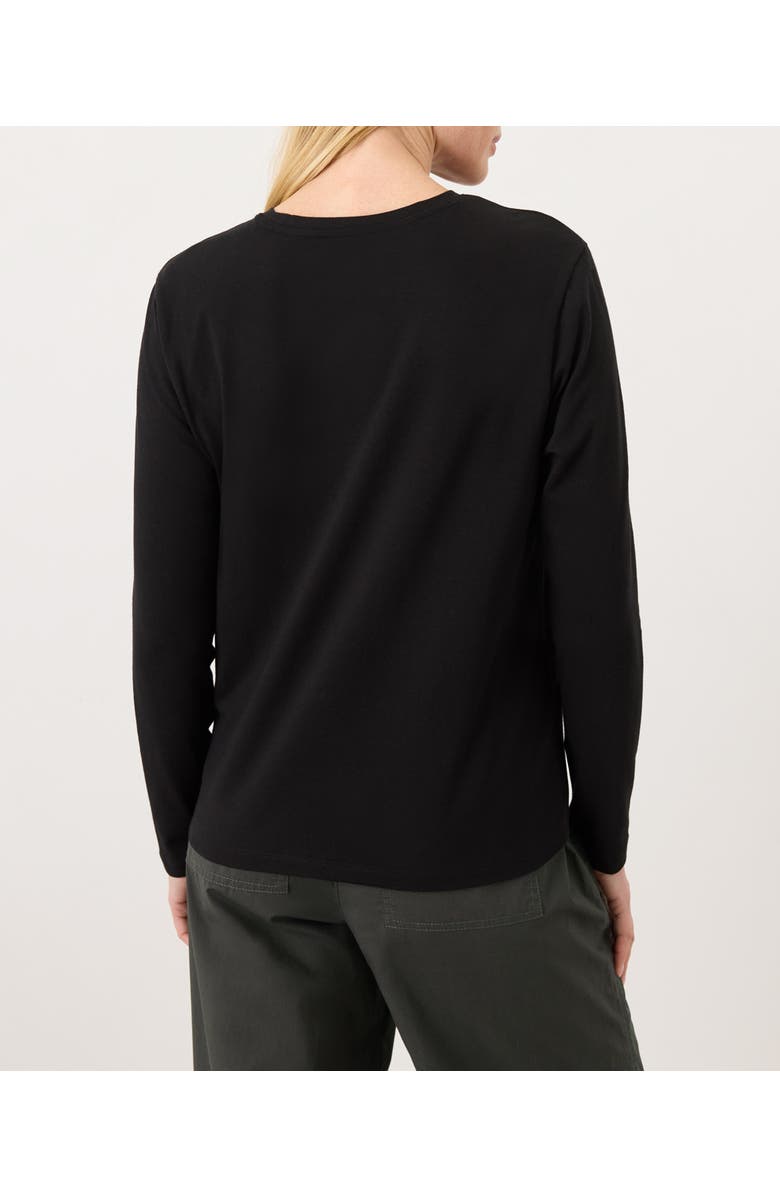 Pact Luxe Essential Crewneck Long Sleeve Tee Made With Organic Cotton, Alternate, color, Black