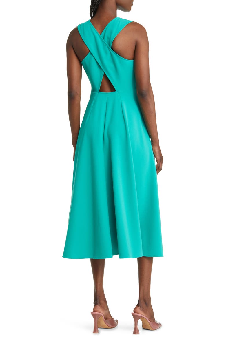 Cross Back Cutout Dress, Alternate, color, GREEN ENAMEL