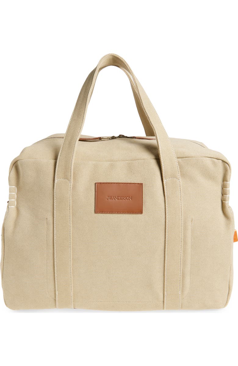 JW Anderson Cotton Canvas Weekend Bag, Alternate, color, Stone