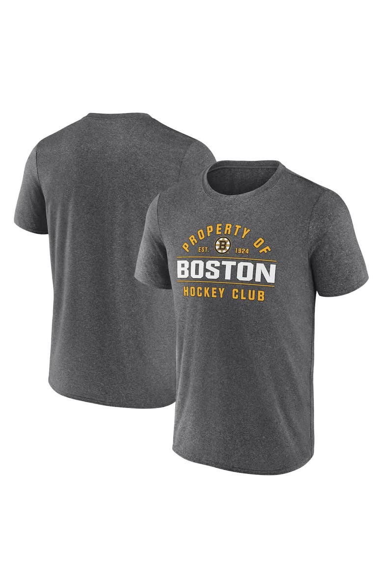 FANATICS Men's Fanatics Heather Charcoal Boston Bruins Property Of T-Shirt, Main, color, Heather Charcoal
