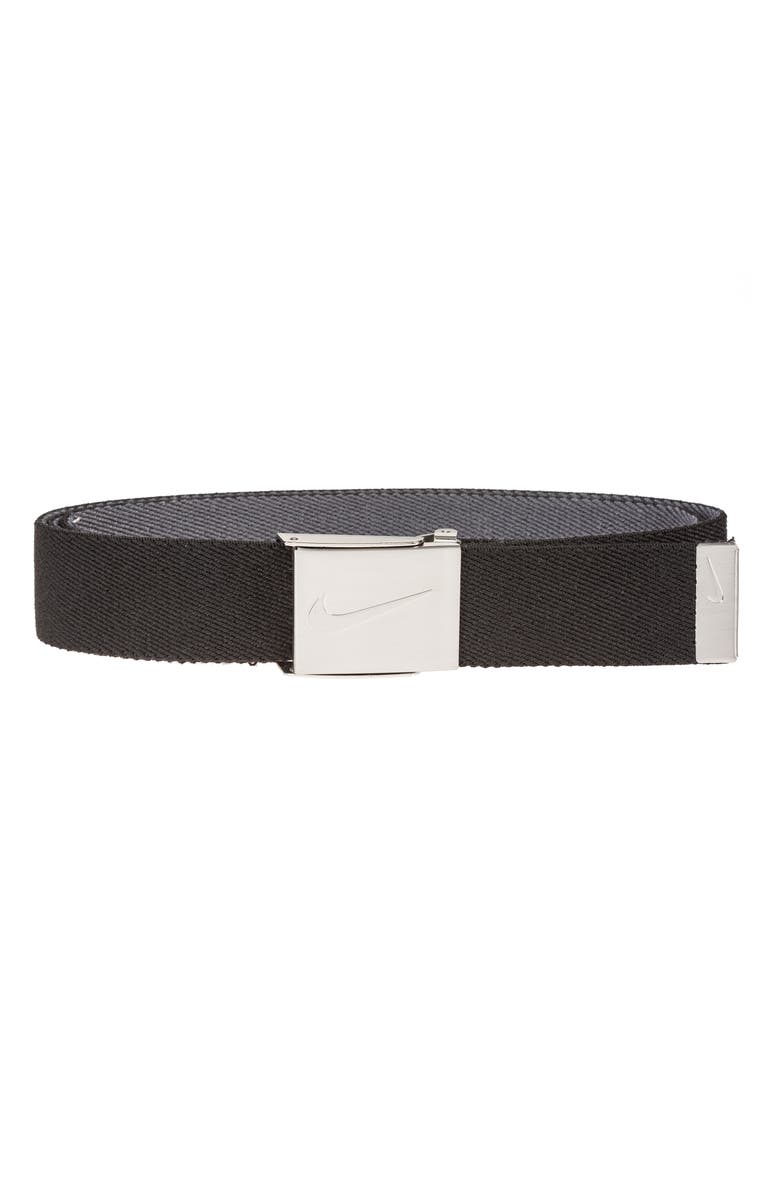 Nike Reversible Web Belt, Main, color, Black Grey