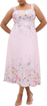 City Chic Floral Print Maxi Sundress