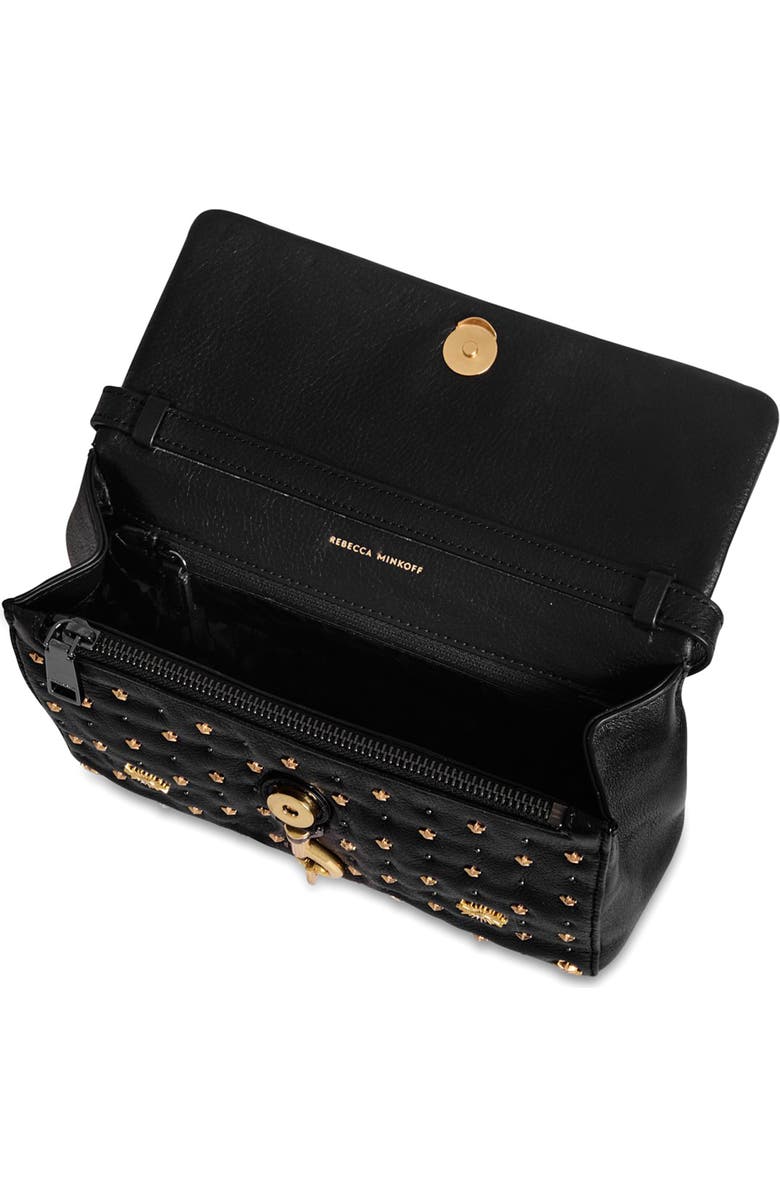 Rebecca Minkoff Edie Evil Eye Crossbody Bag, Alternate, color, Black