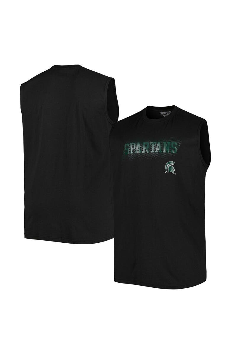 PROFILE Men's Black Michigan State Spartans Big & Tall Tank Top, Main, color,