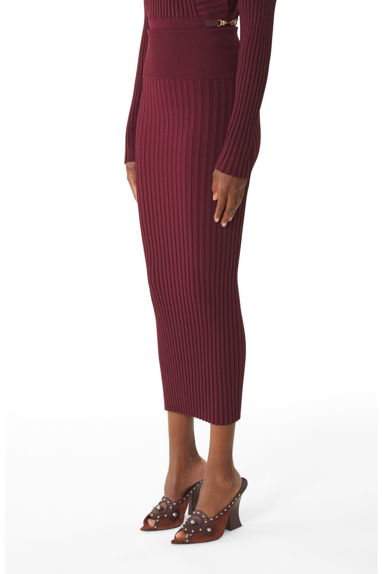Red Midi Skirt In Viscose, Alternate, color, Red